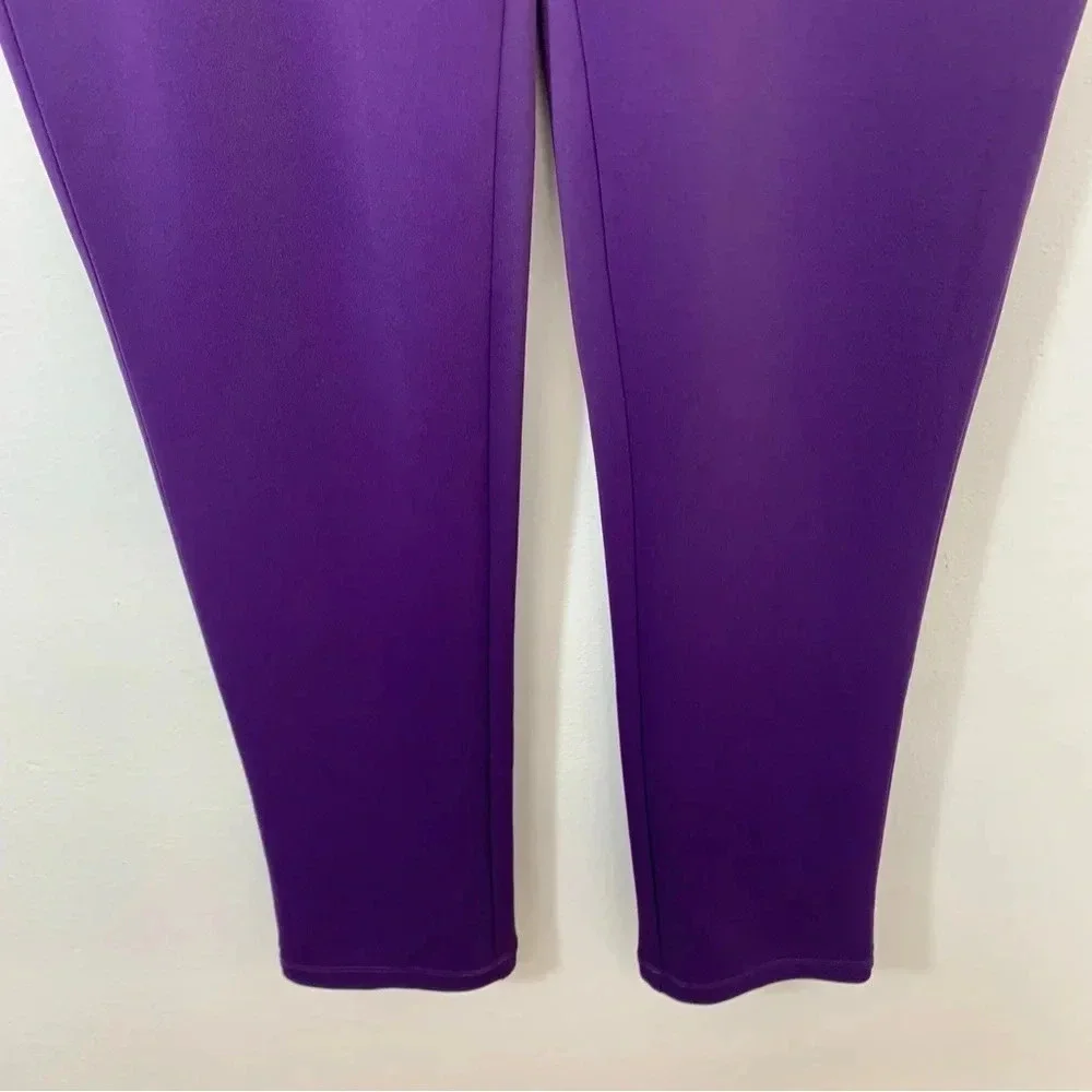 Annika Dry Tech UPF 50 Pants Woman Small Purple Pull On Pockets Golf Travel Work